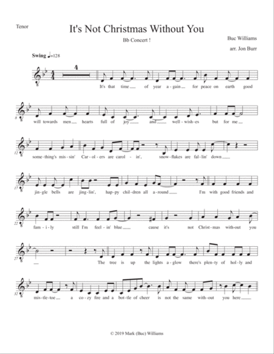 It's Not Christmas Without You- Key of Bb Jazz Ensemble scores gallery preview page 5