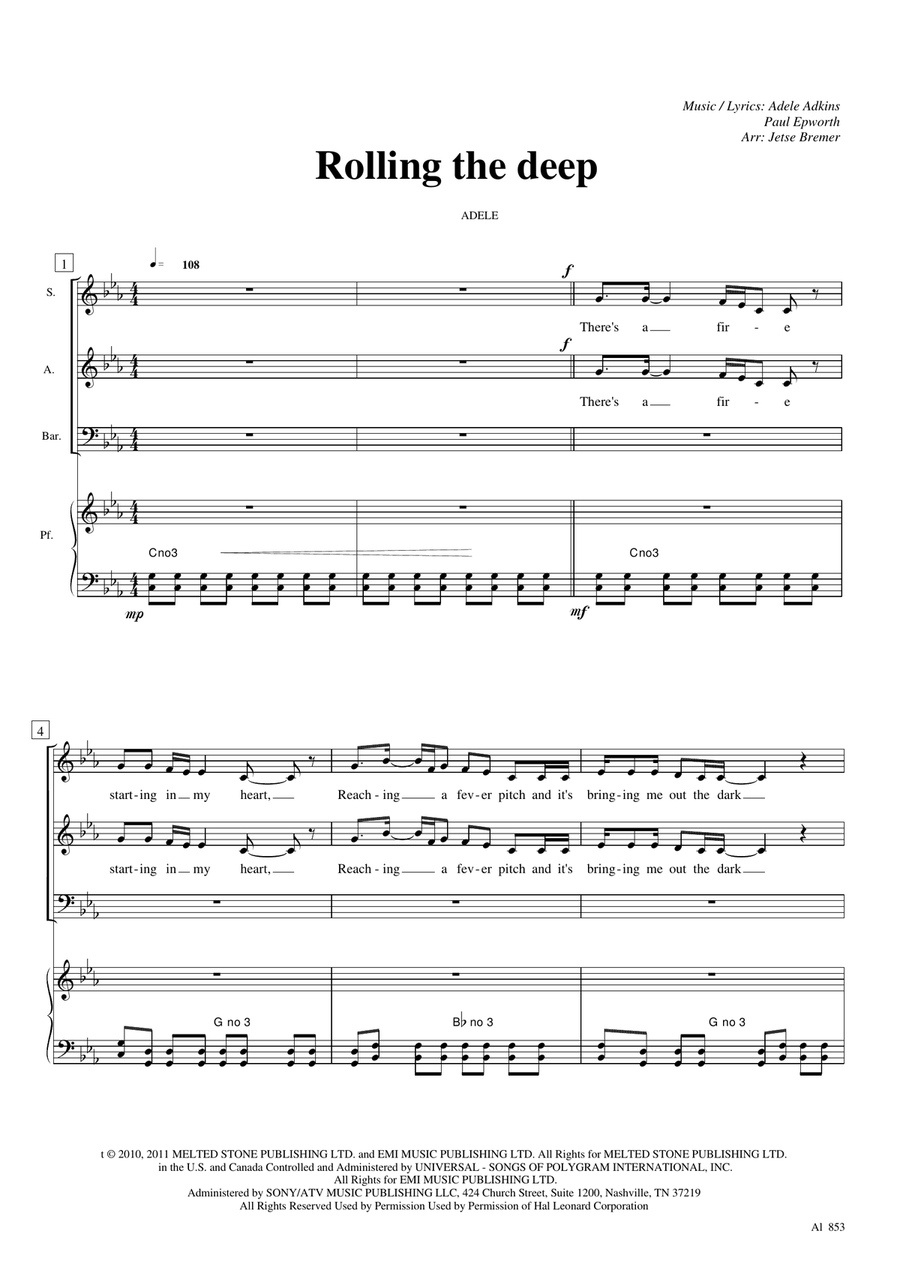 Rolling In The Deep 3-Part scores gallery preview page 1