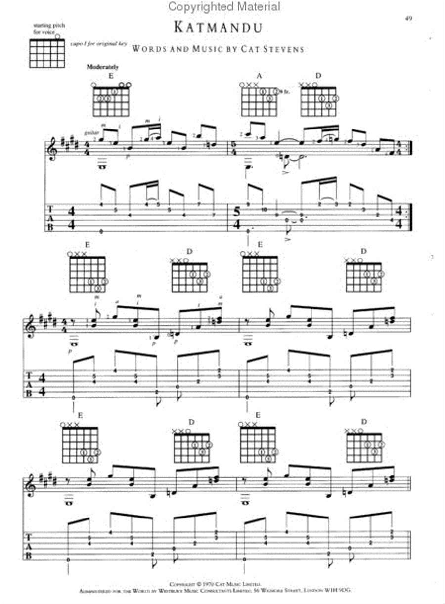Cat Stevens – Greatest Hits Electric Guitar scores gallery preview page 3