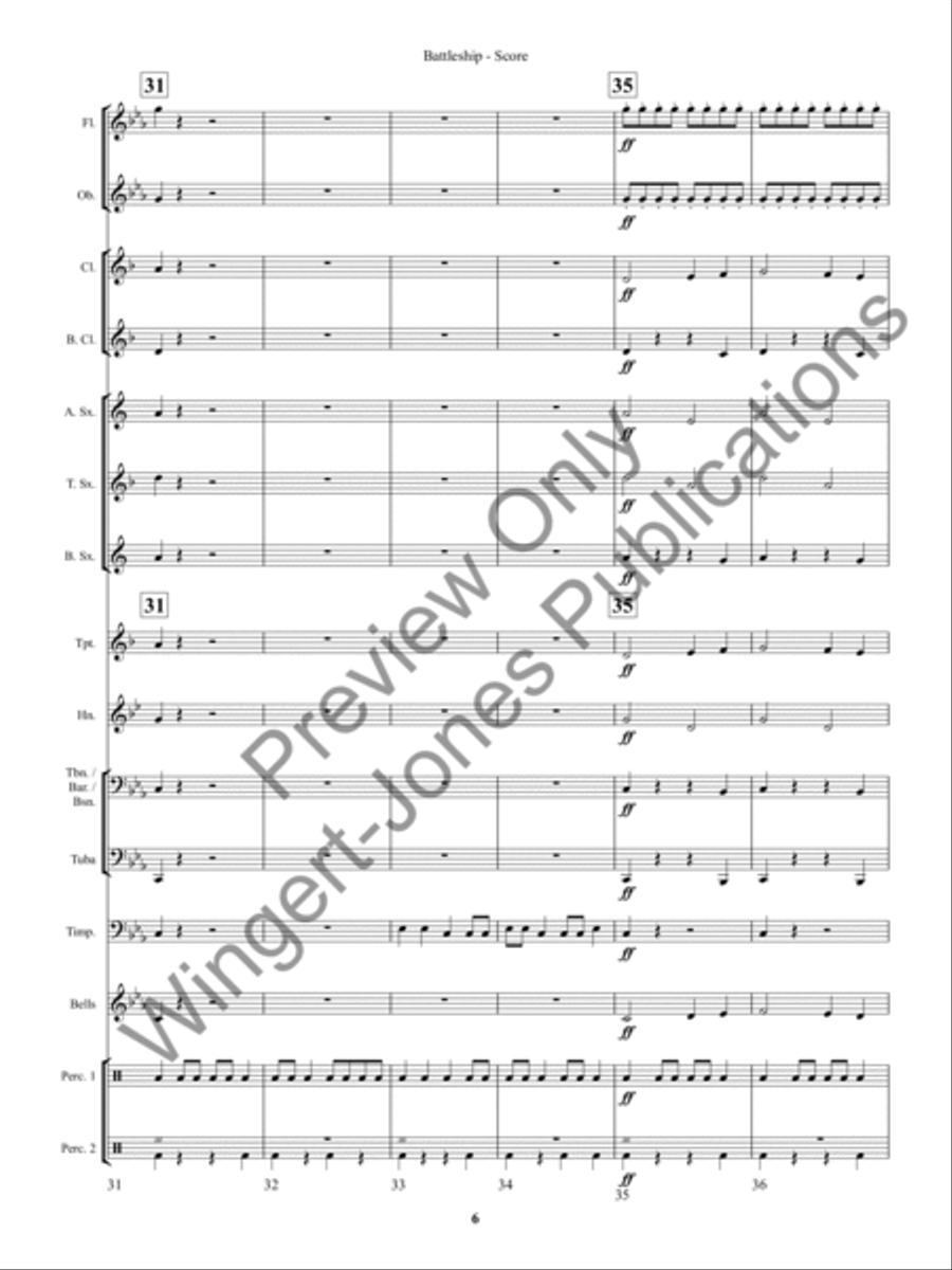 Battleship (Score) Concert Band scores gallery preview page 9