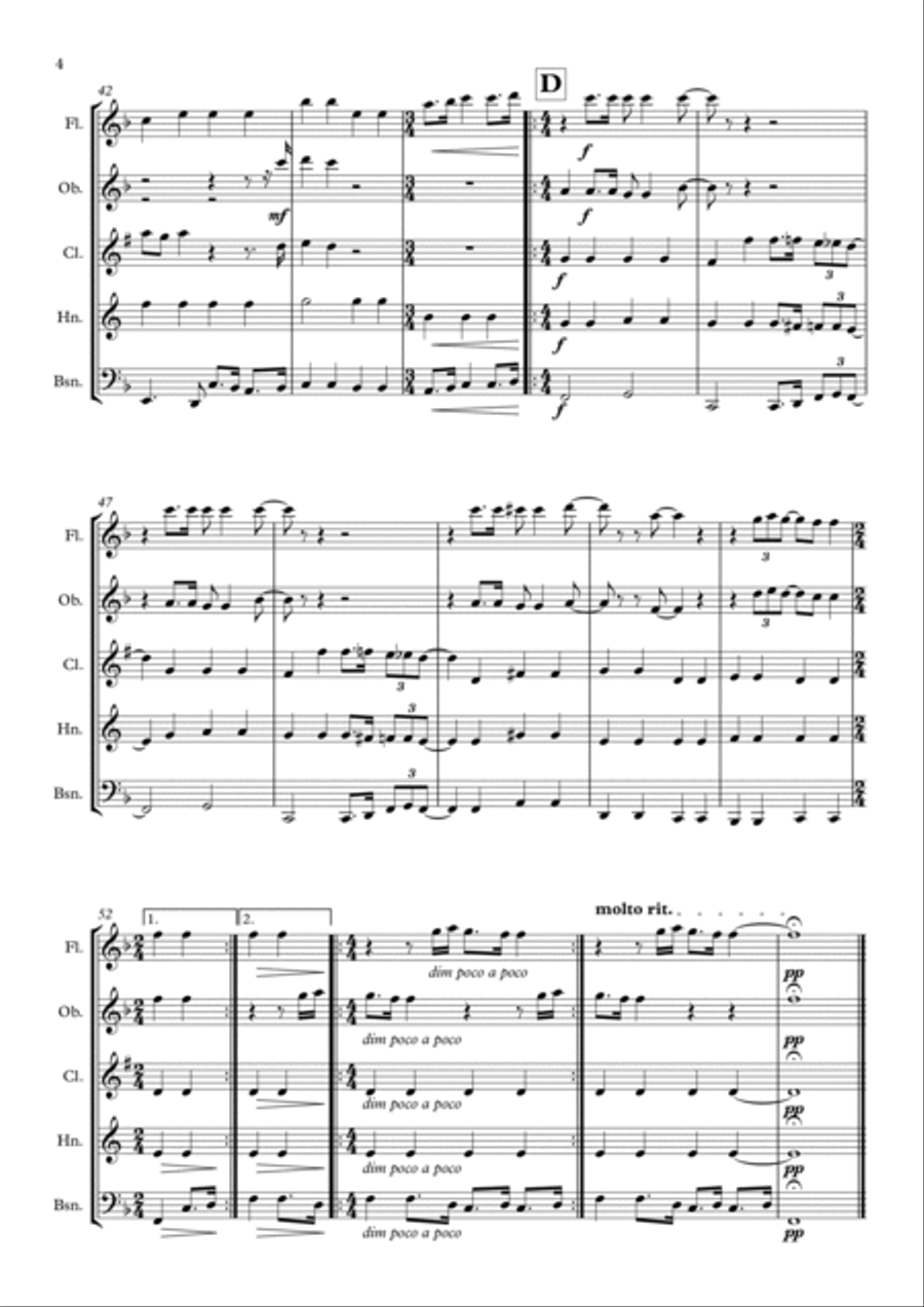 All You Need Is Love Woodwind Quintet scores gallery preview page 5