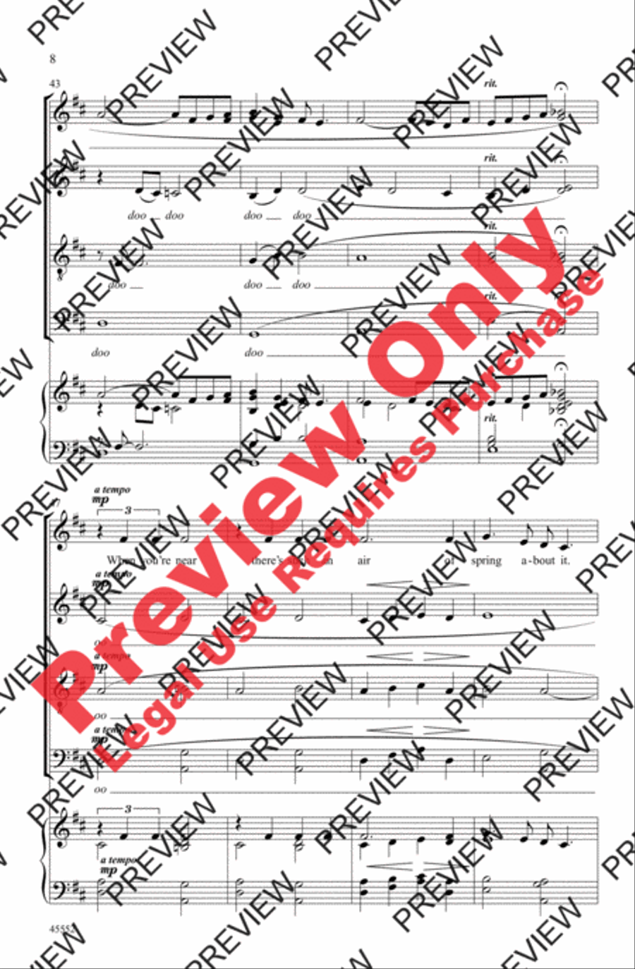 Ev'ry Time We Say Goodbye 4-Part scores gallery preview page 8