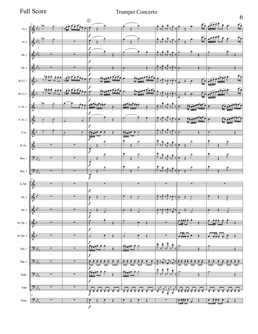 Haydn - Trumpet Concerto in Eb transcribed for Concert Band - First Movement (Score and Parts) Concert Band scores gallery preview page 6