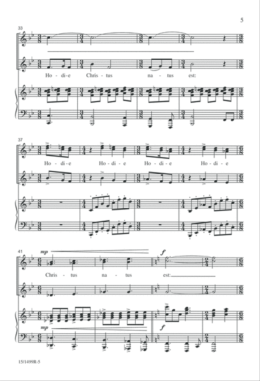 Hodie Christus Hodie Christus SSA scores gallery preview page 5