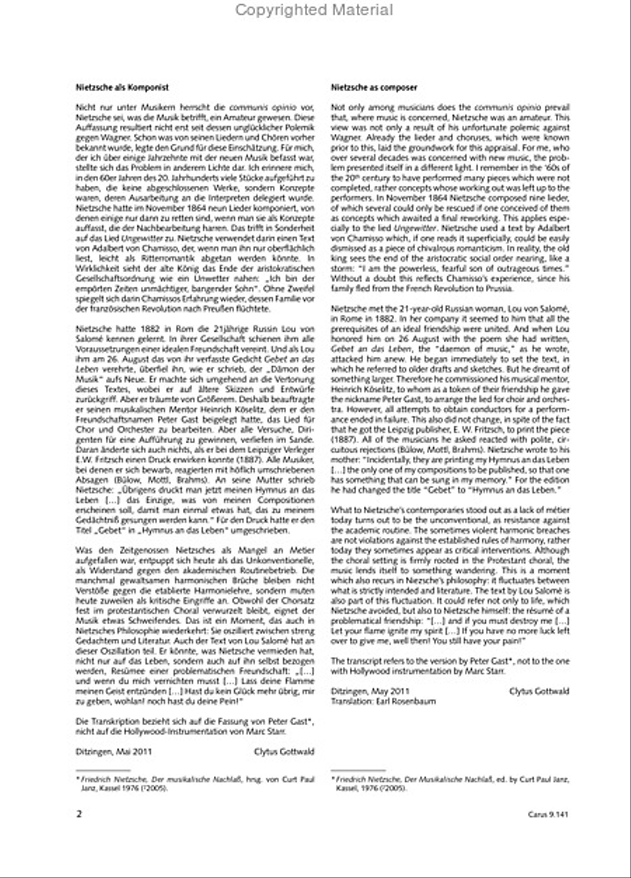 Nietzsche / Gottwald: Zwei Lieder aus dem Nachlasse Choir scores gallery preview page 3