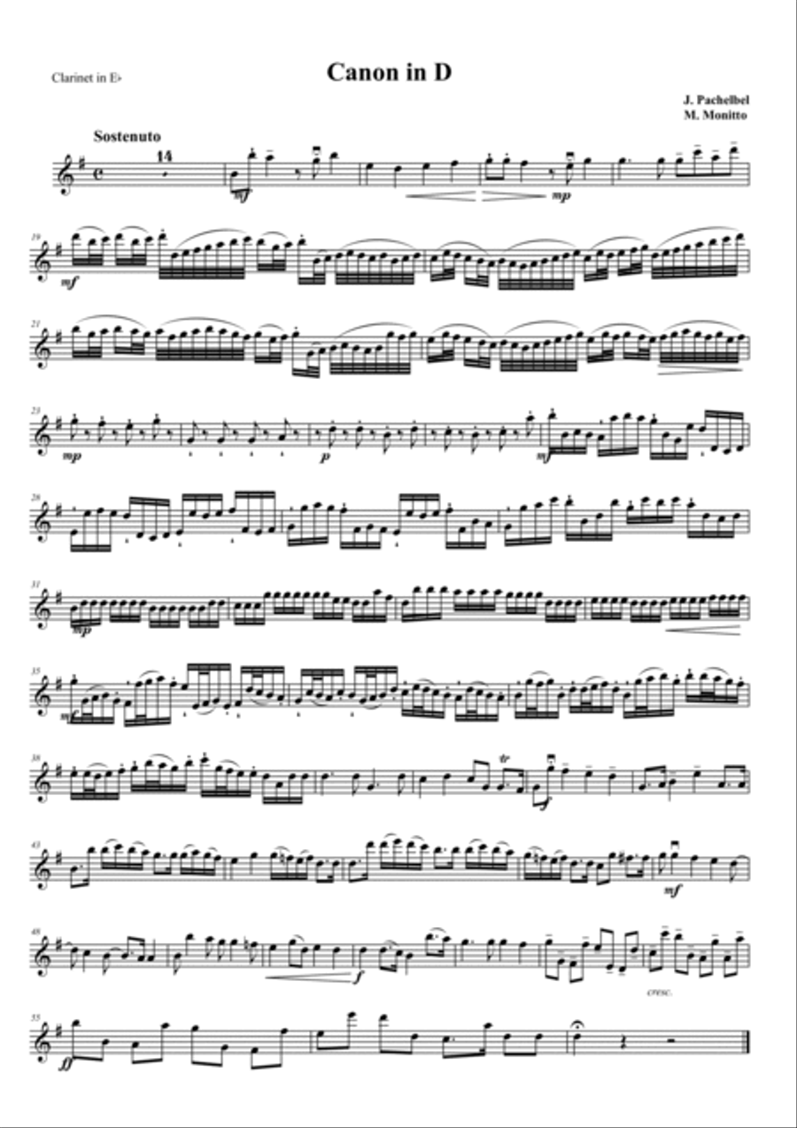 Canon in D Canon in D Woodwind Ensemble scores gallery preview page 6