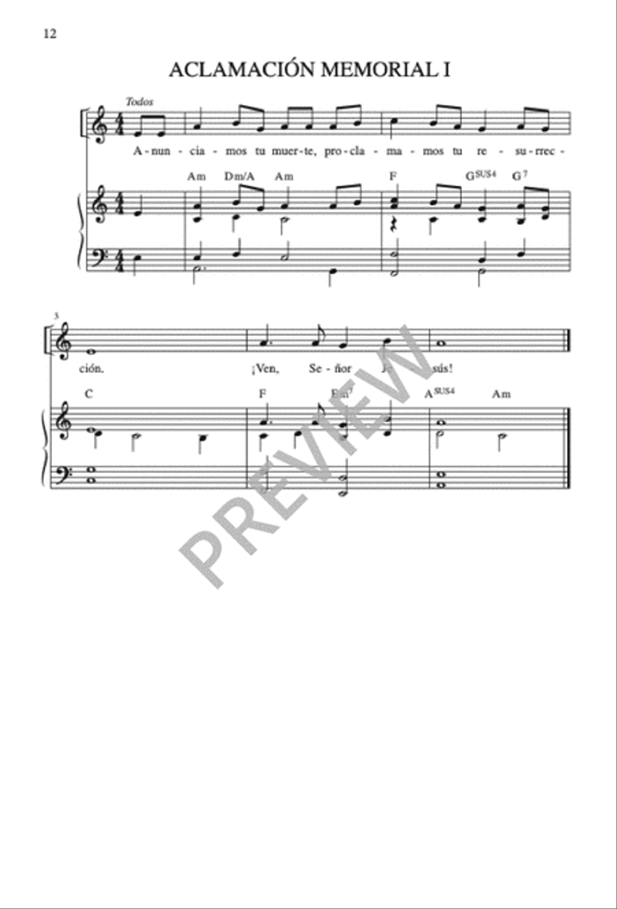 Misa al Sagrado Corazón de Jesús Unison Choir scores gallery preview page 14