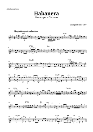 Habanera from Carmen by Bizet for Alto Sax with Chords