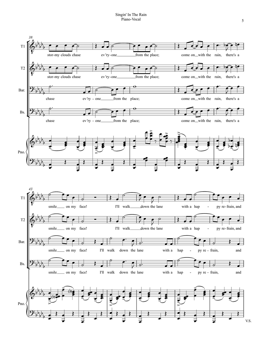 Singin' In The Rain TTBB scores gallery preview page 5