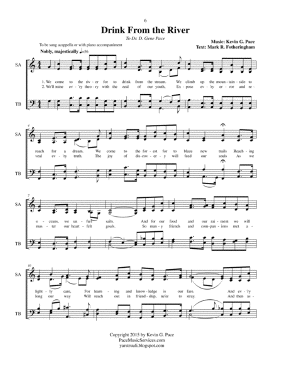 Drink From the River - an original hymn for SATB voices 4-Part scores gallery preview page 2