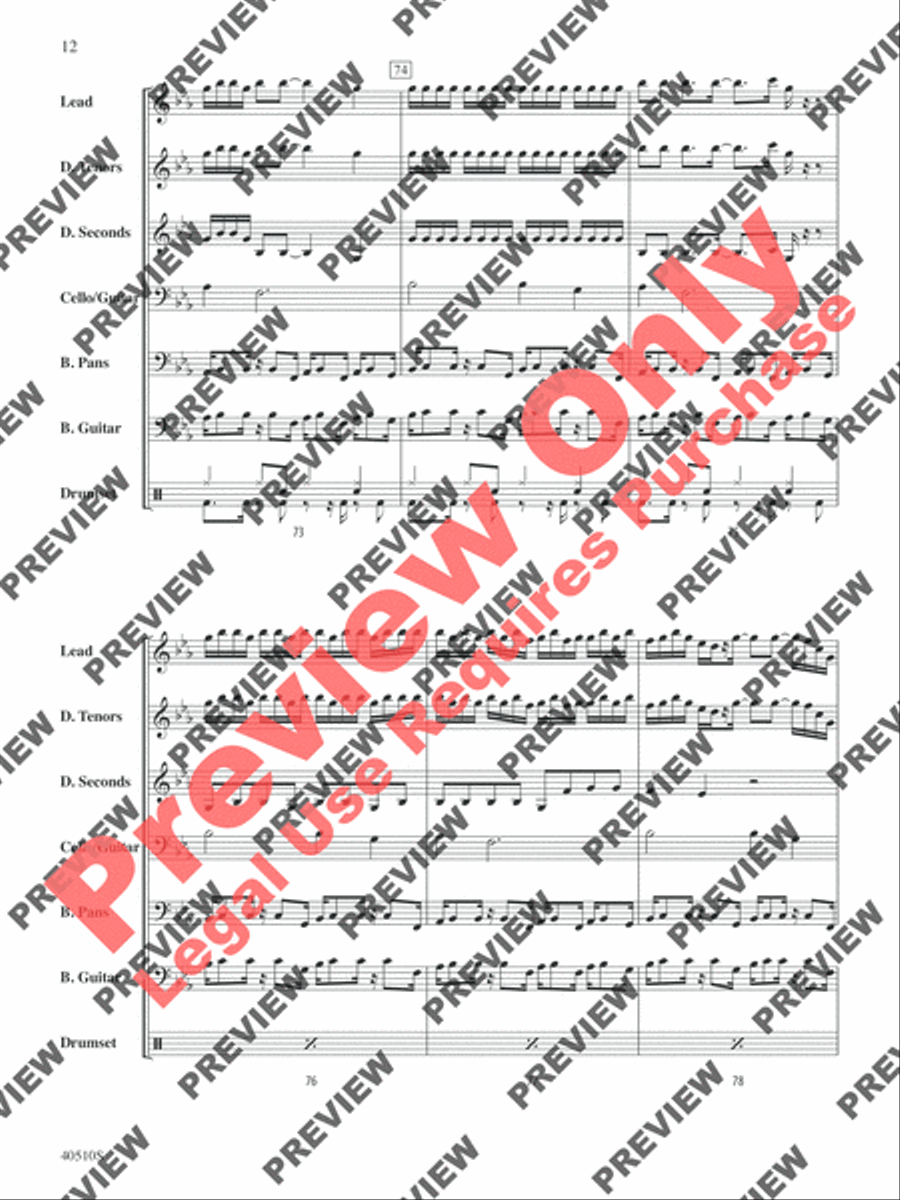 Europa (Earth's Cry Heaven's Smile) Steel Drum Band scores gallery preview page 29
