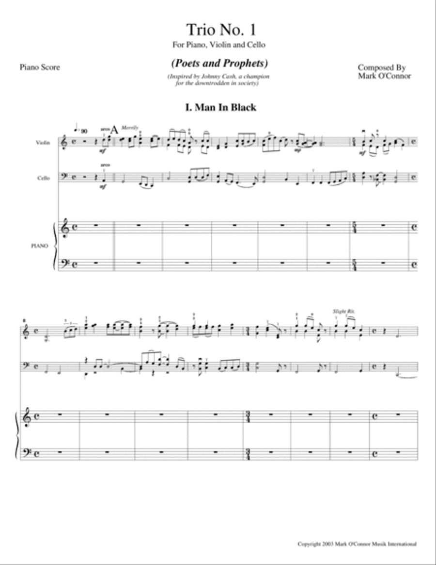 Piano Trio No. 1 "Poets and Prophets" (piano score - pno, vln, cel) image number null