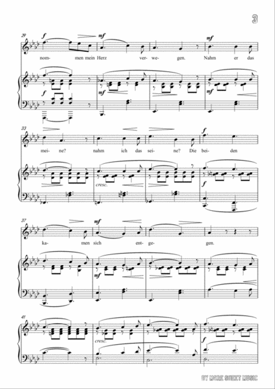 Franz-Er ist gekommen in A flat Major ,for voice and piano Voice Solo scores gallery preview page 5