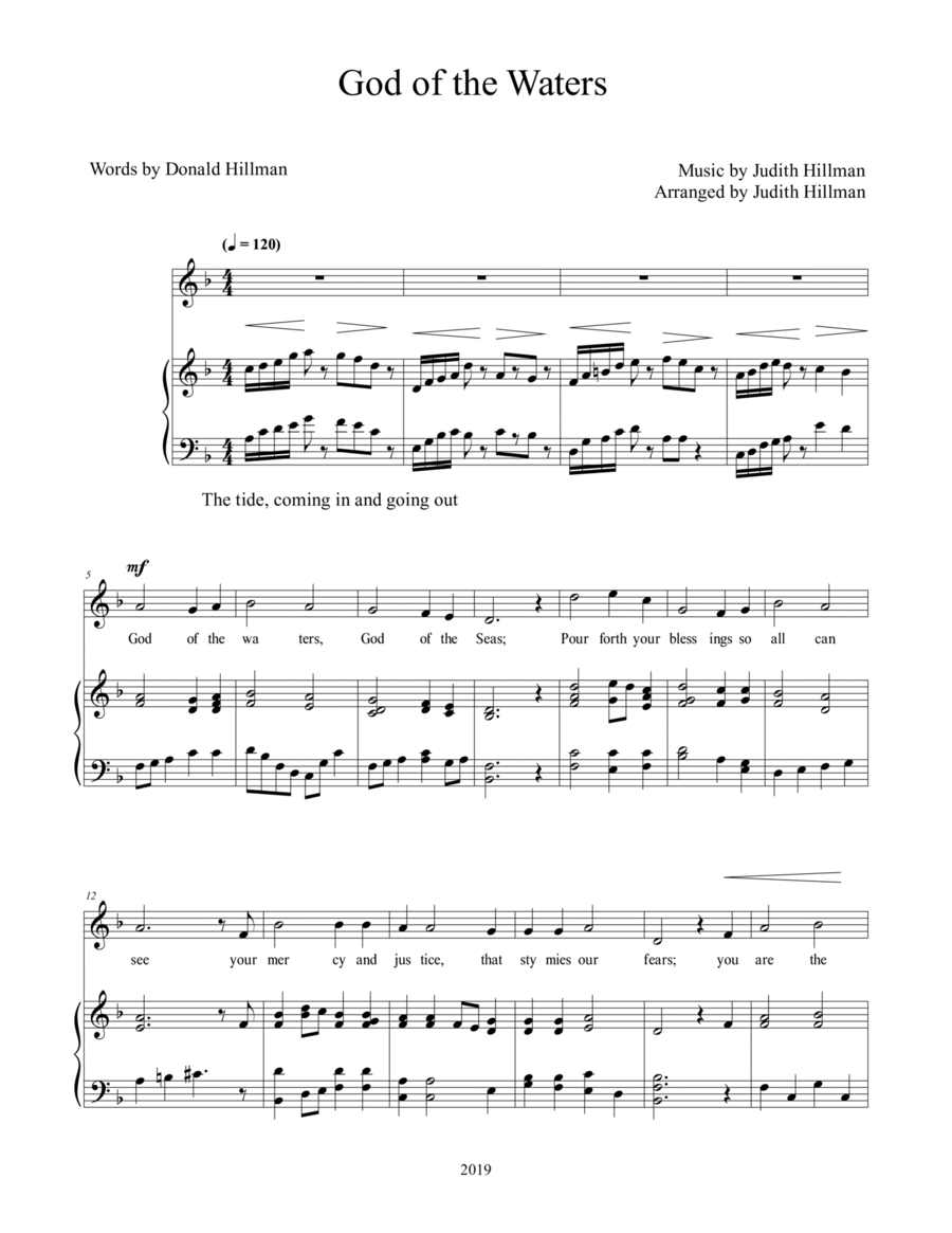God of the Waters Soprano Voice scores gallery preview page 1