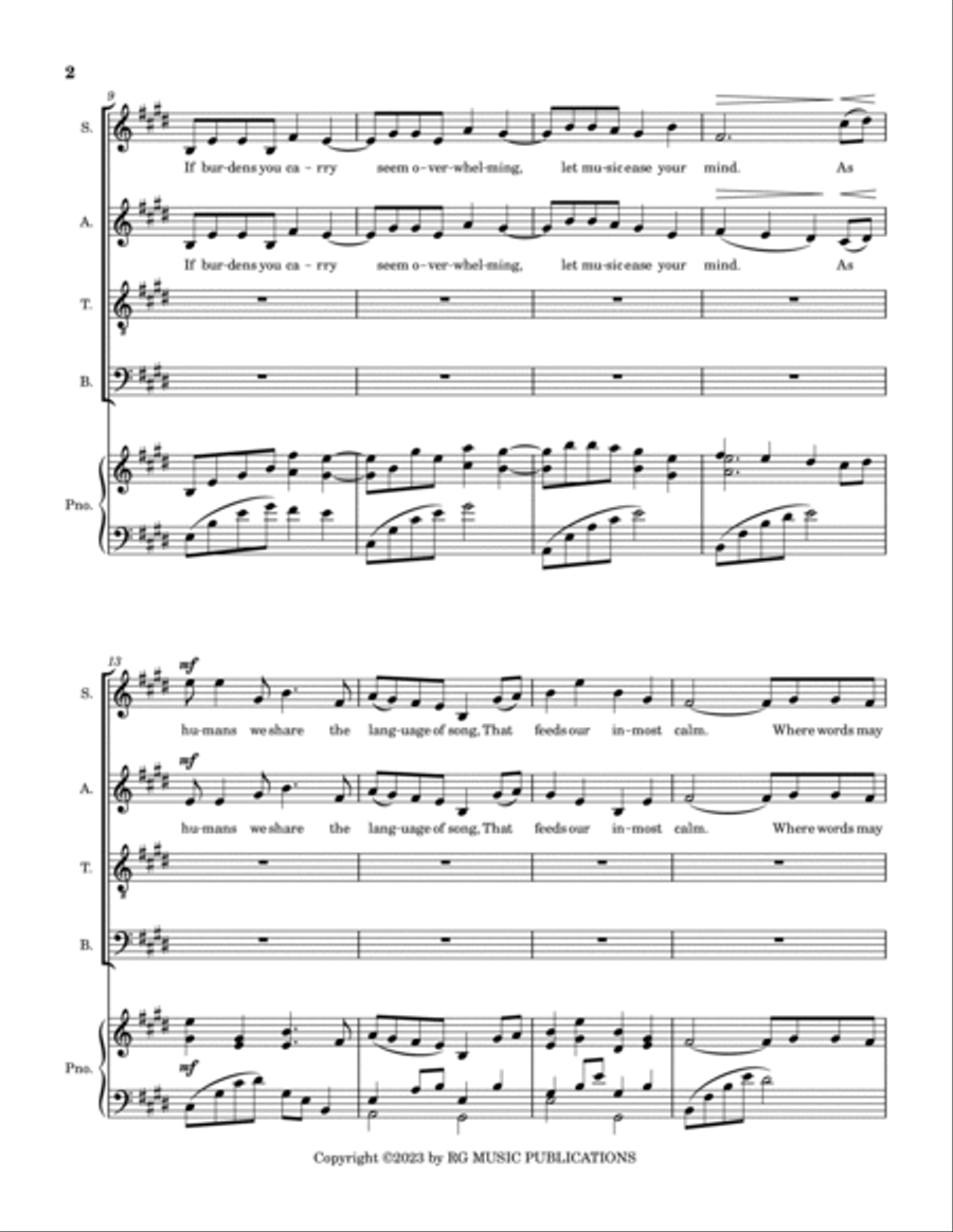 The Gift of Music 4-Part scores gallery preview page 2