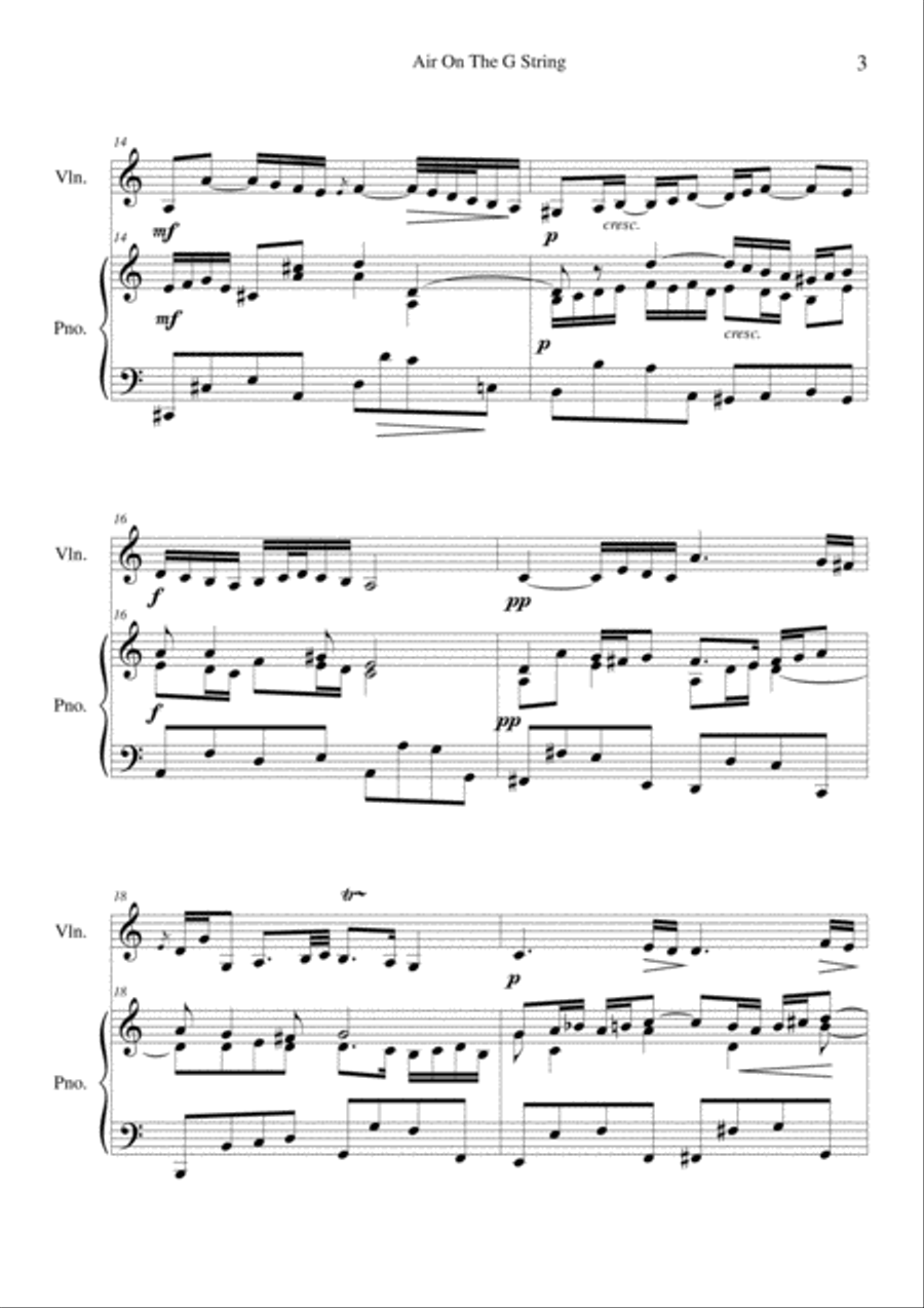 Air On The G String C Major Violin Solo scores gallery preview page 3