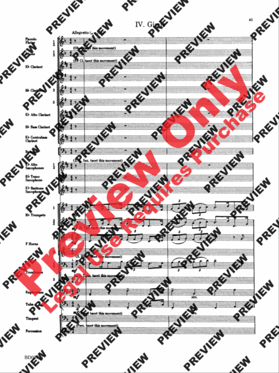 Water Music Suite Concert Band scores gallery preview page 41