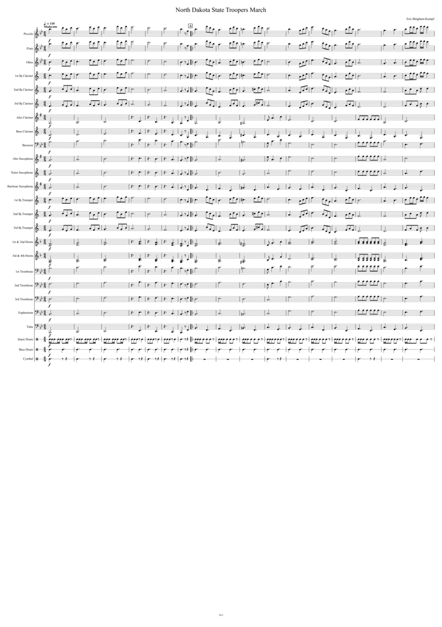 North Dakota State Troopers March Marching Band scores gallery preview page 1