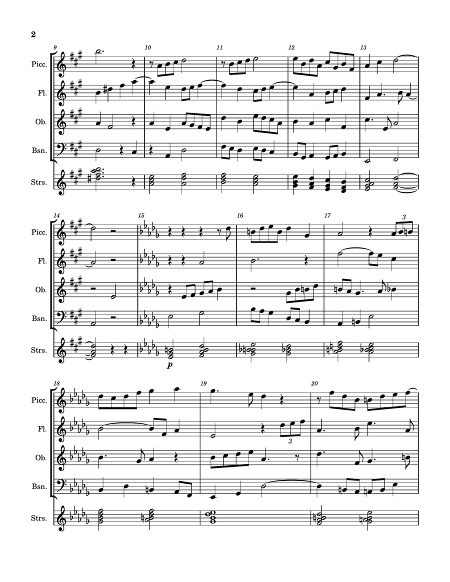 Evening Song for Woodwinds and Strings Woodwind Ensemble scores gallery preview page 2