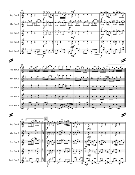 Joplin - “Maple Leaf Rag” (for Saxophone Quintet SATTB) image number null