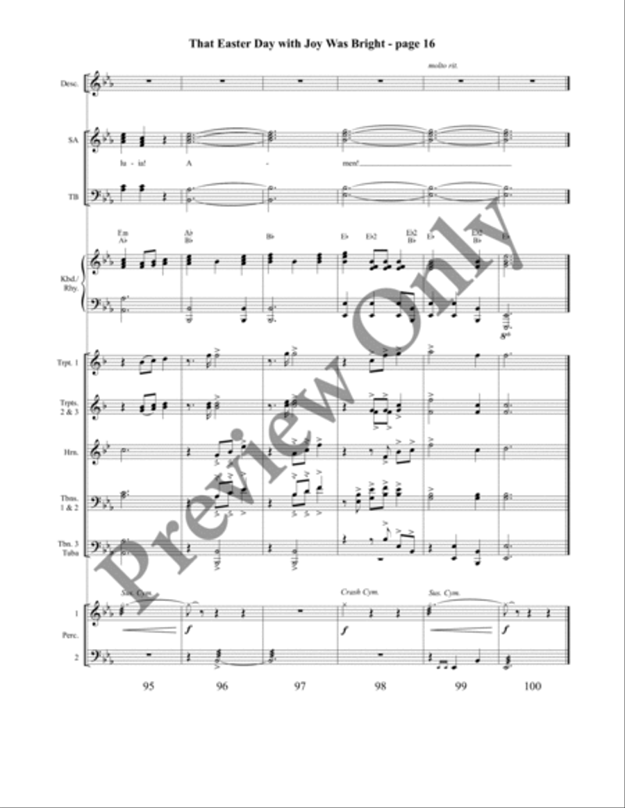 That Easter Day with Joy Was Bright (Orchestration) 4-Part scores gallery preview page 17