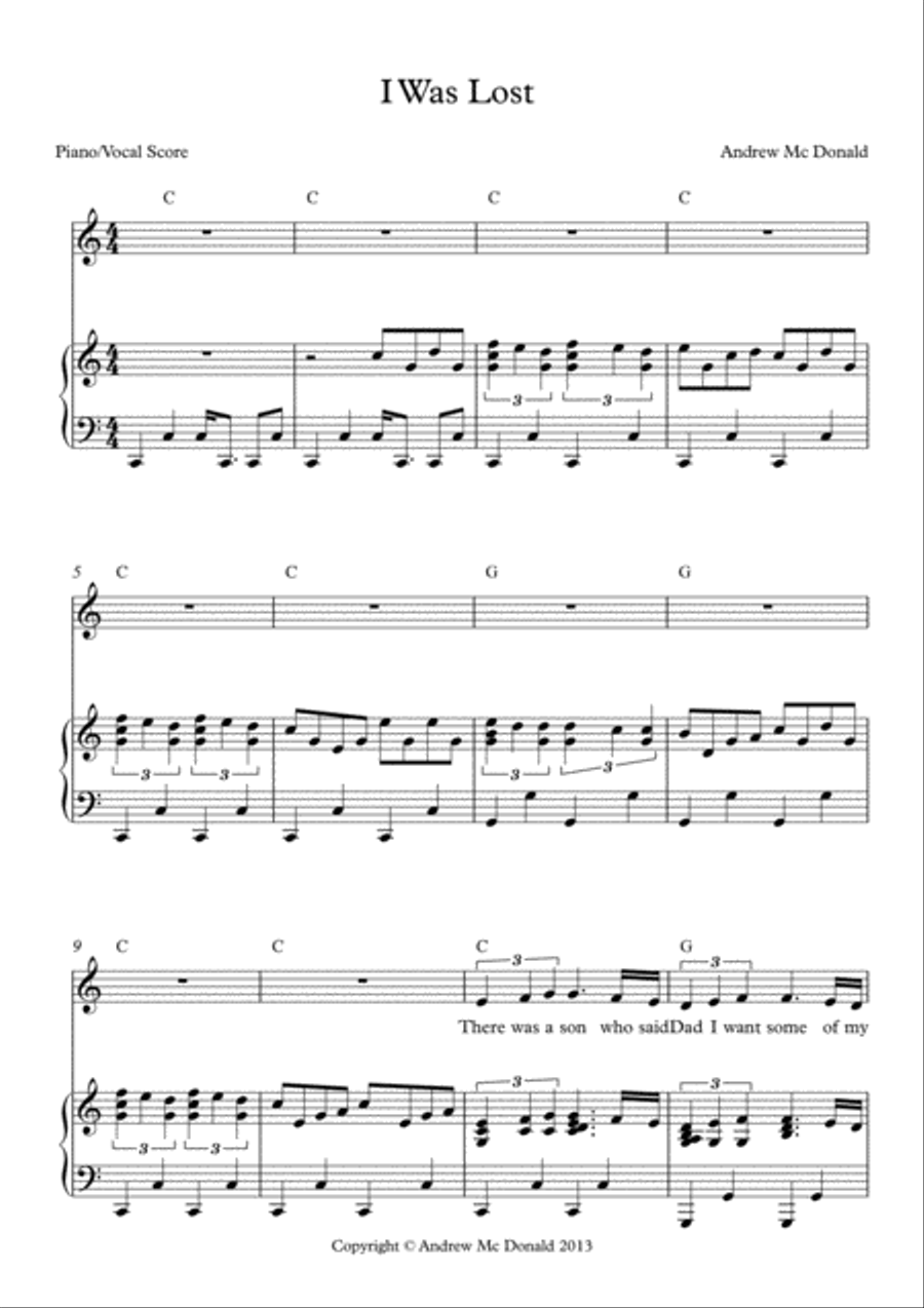 I Was Lost Voice scores gallery preview page 2
