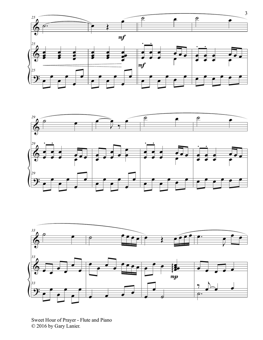 SWEET HOUR OF PRAYER (Duet – Flute & Piano with Score/Part) image number null