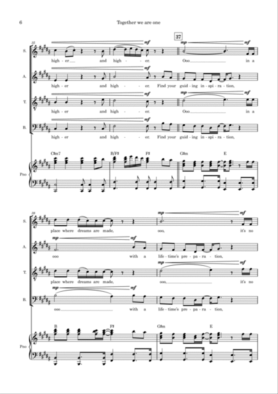 Together We Are One 4-Part scores gallery preview page 6