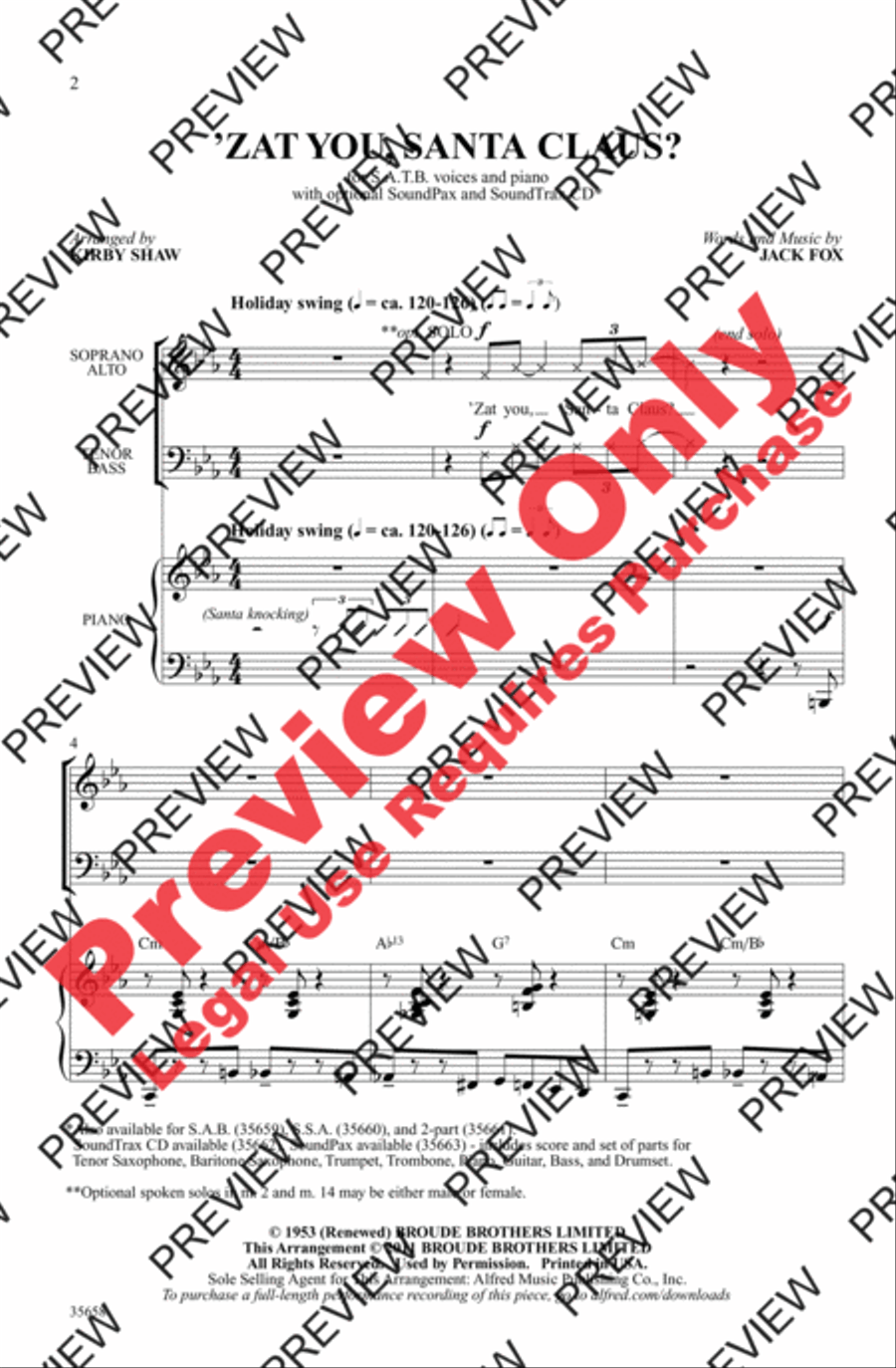 'Zat You, Santa Claus? 'Zat You, Santa Claus? 4-Part scores gallery preview page 2