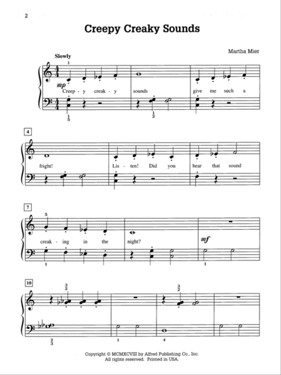 Creepy Creaky Sounds Easy Piano scores gallery preview page 2