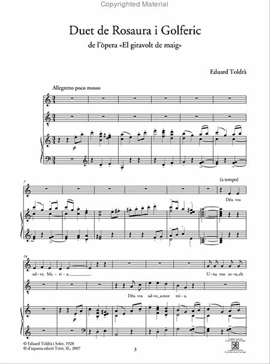 Duet de Rosaura i Golferic (El giravolt de maig) School and Community scores gallery preview page 2