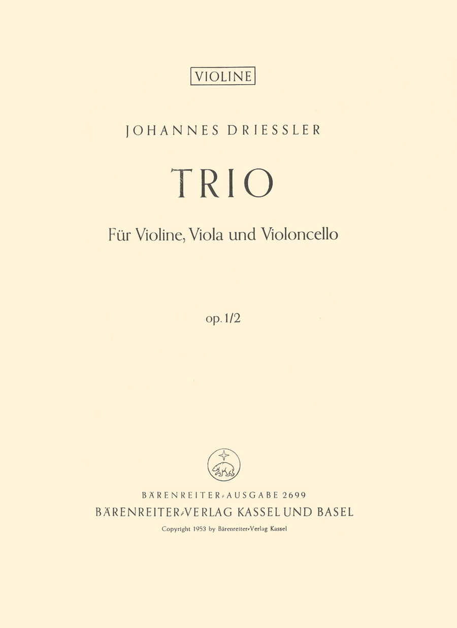 String Trio op. 1/2 String Trio scores gallery preview page 1