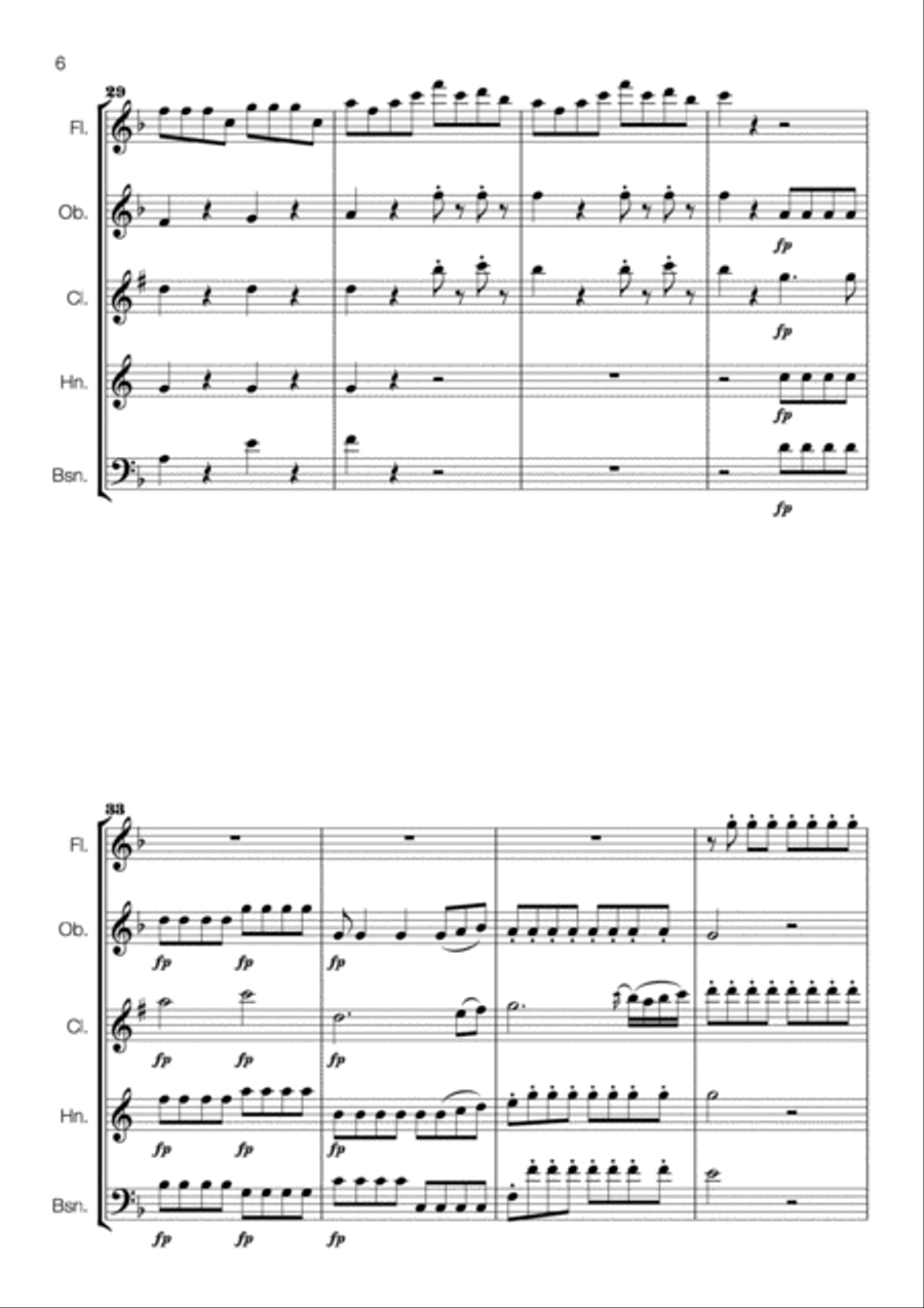 Mozart Operatic Tunes for Wind Quintet Woodwind Quintet scores gallery preview page 6