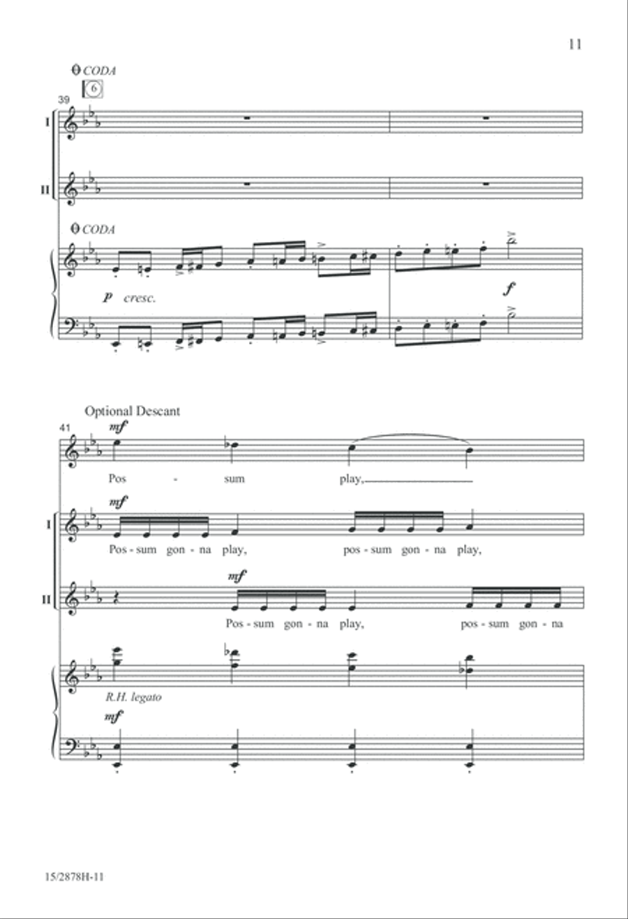 Possum Gonna Play... 2-Part scores gallery preview page 12