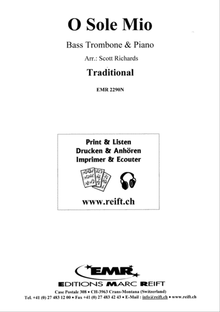 O Sole Mio Bass Trombone scores gallery preview page 2
