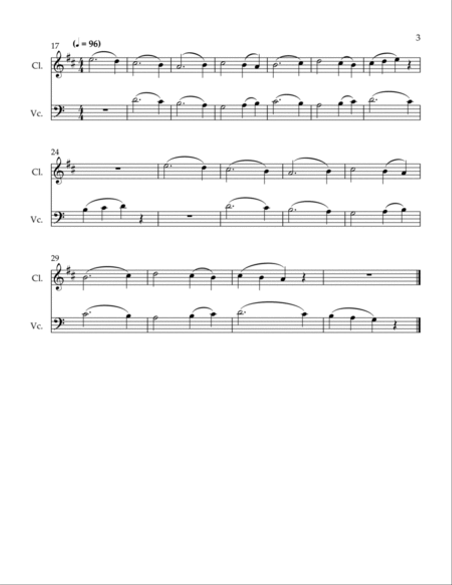 3 Conversations B-Flat Clarinet scores gallery preview page 3