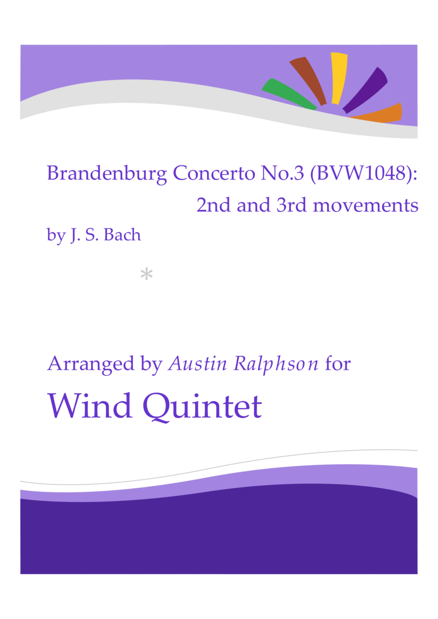 Brandenburg Concerto No.3, 2nd & 3rd movements - wind quintet Woodwind Quintet scores gallery preview page 1