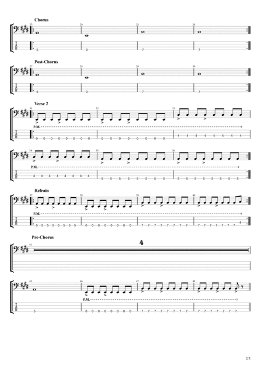 Say Don't Go Say Don't Go Guitar Tablature scores gallery preview page 2