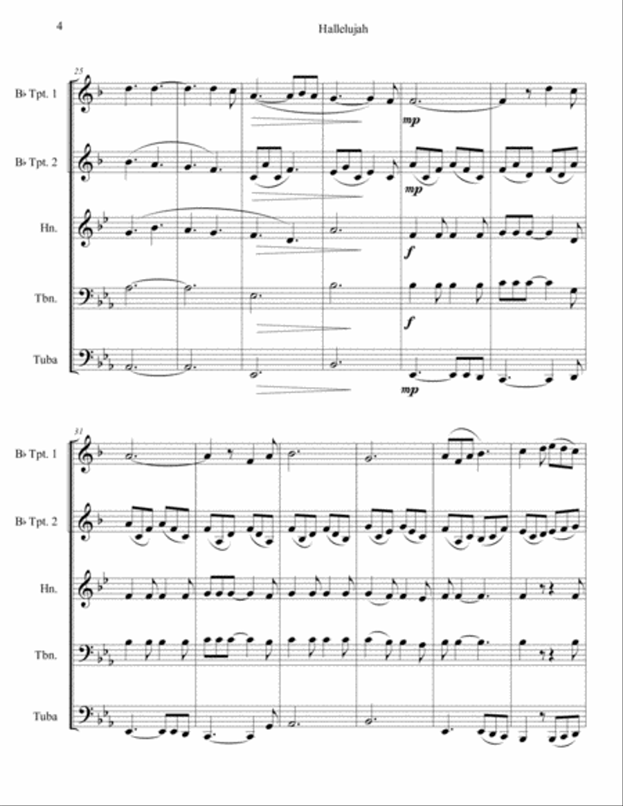 Hallelujah Brass Ensemble scores gallery preview page 4
