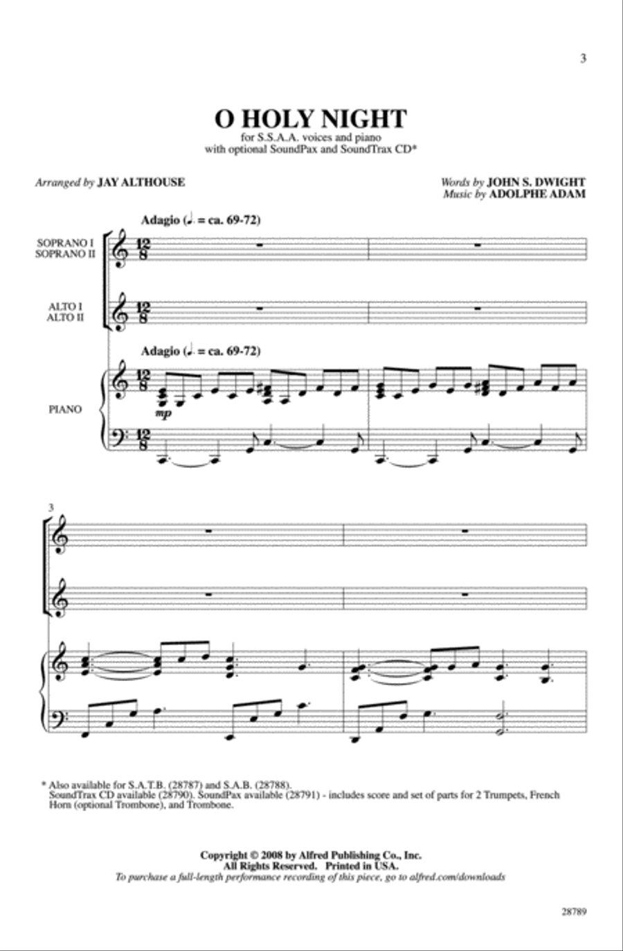 O Holy Night Women's Choir scores gallery preview page 2