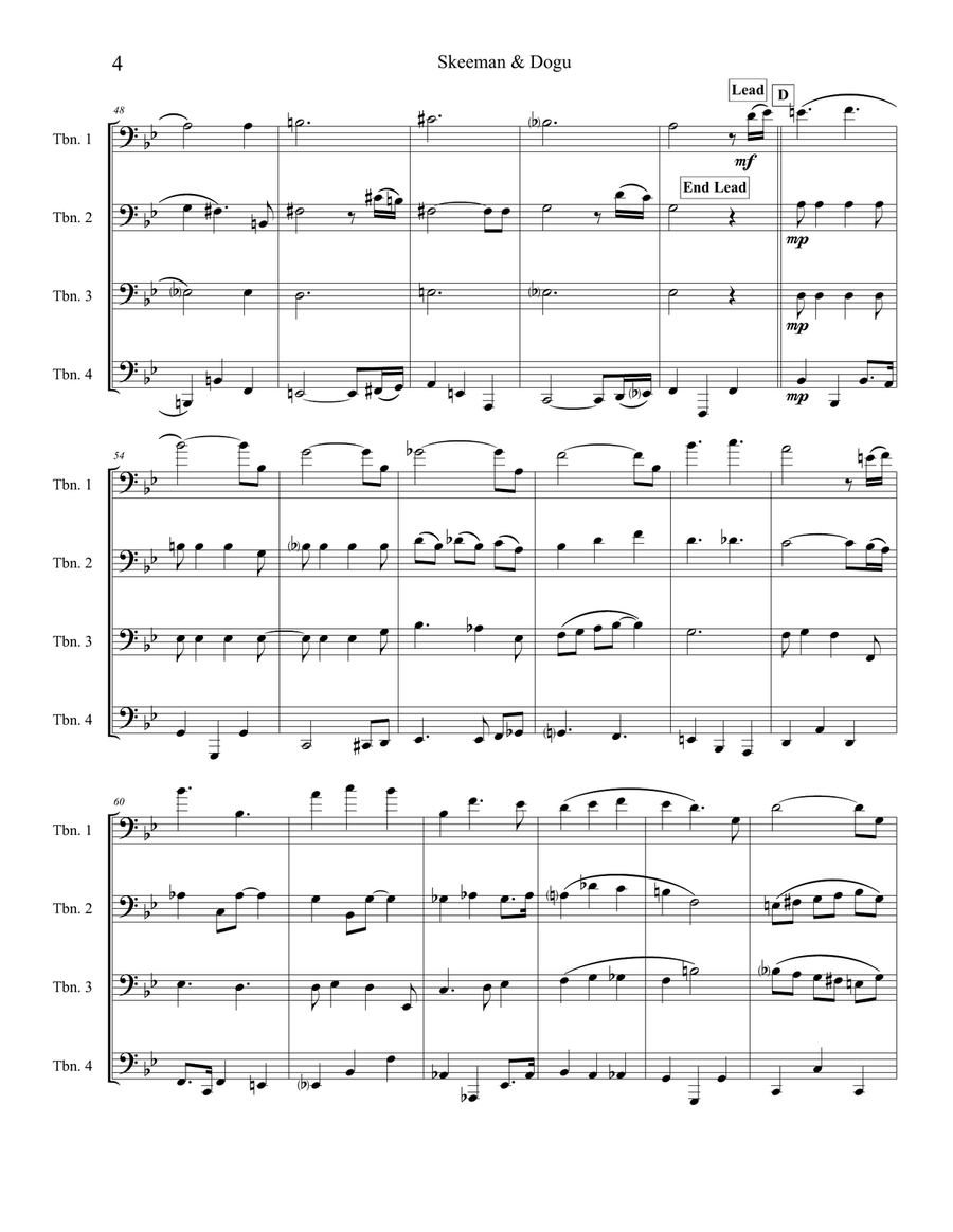 Skeeman & Dogu Skeeman & Dogu Brass Quartet scores gallery preview page 4