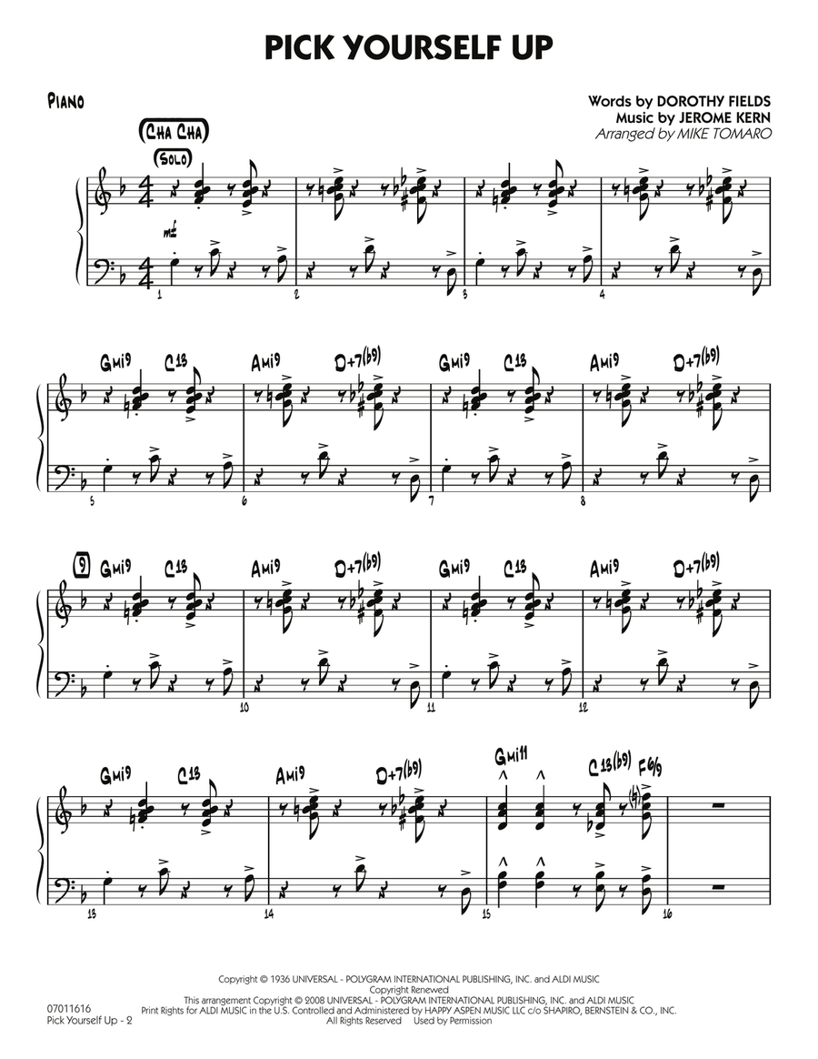 Pick Yourself Up - Piano Jazz Ensemble scores gallery preview page 1