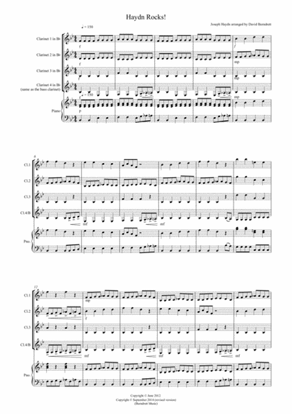 Haydn Rocks! for Clarinet Quartet image number null