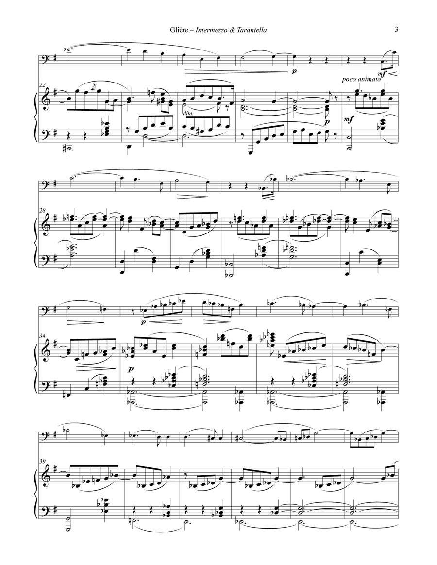 Intermezzo and Tarantella for Euphonium & Piano Euphonium scores gallery preview page 3