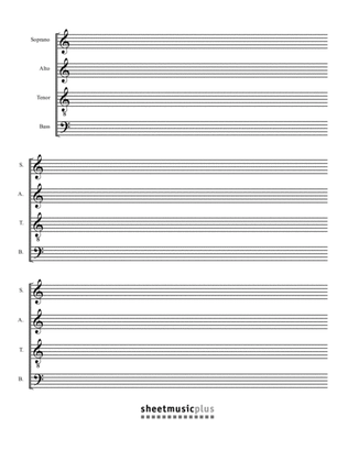 Book cover for SATB Choral Manuscript Paper (Blank)