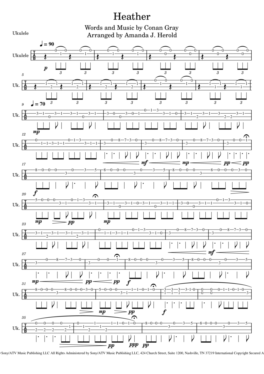 Heather Ukulele scores gallery preview page 1