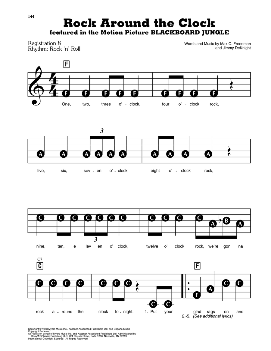 Rock Around The Clock Electronic Keyboard scores gallery preview page 1