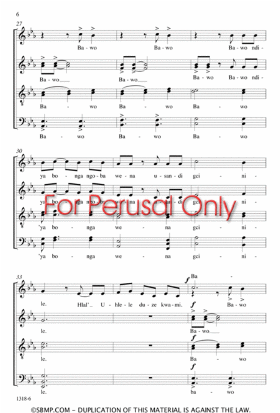Ndikhokhele Bawo - SATB divisi Octavo Divisi scores gallery preview page 5