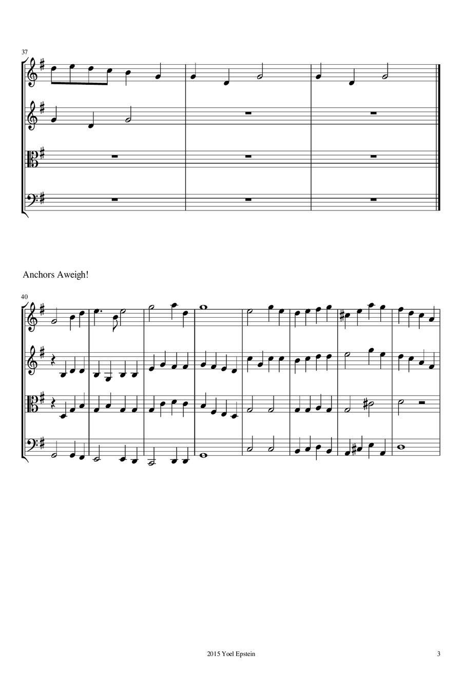 Baa Baa Black Sheep and other children's songs for beginning string quartet String Quartet scores gallery preview page 5