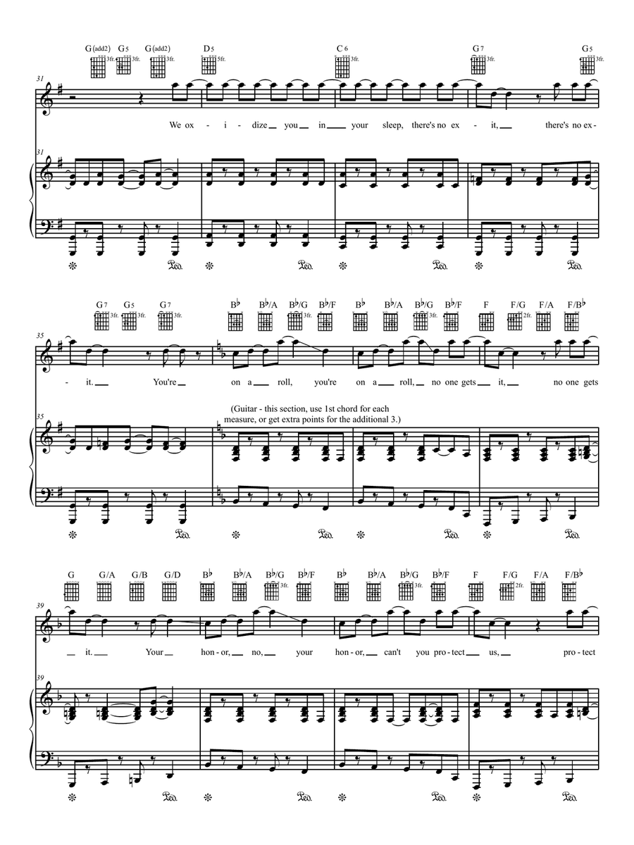Leeds United Piano, Vocal, Guitar scores gallery preview page 3